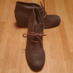 Sperry Top-sider gray leather wedges size 9.5M